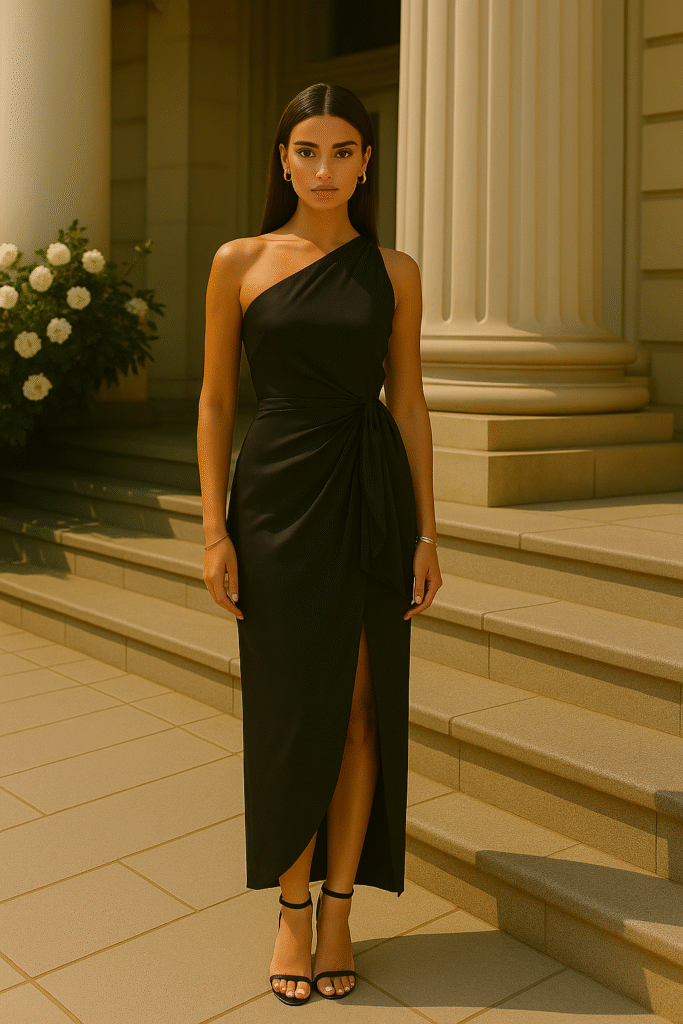 wrap midi dress satin old money