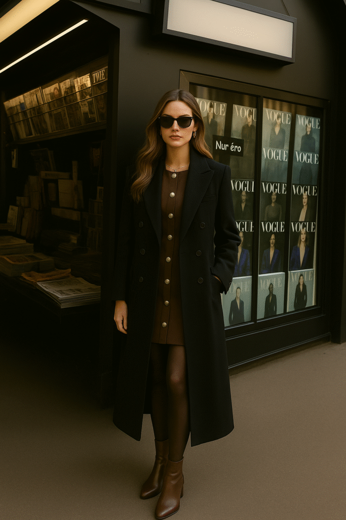 fall outfit with graduation dress trench coat boots
