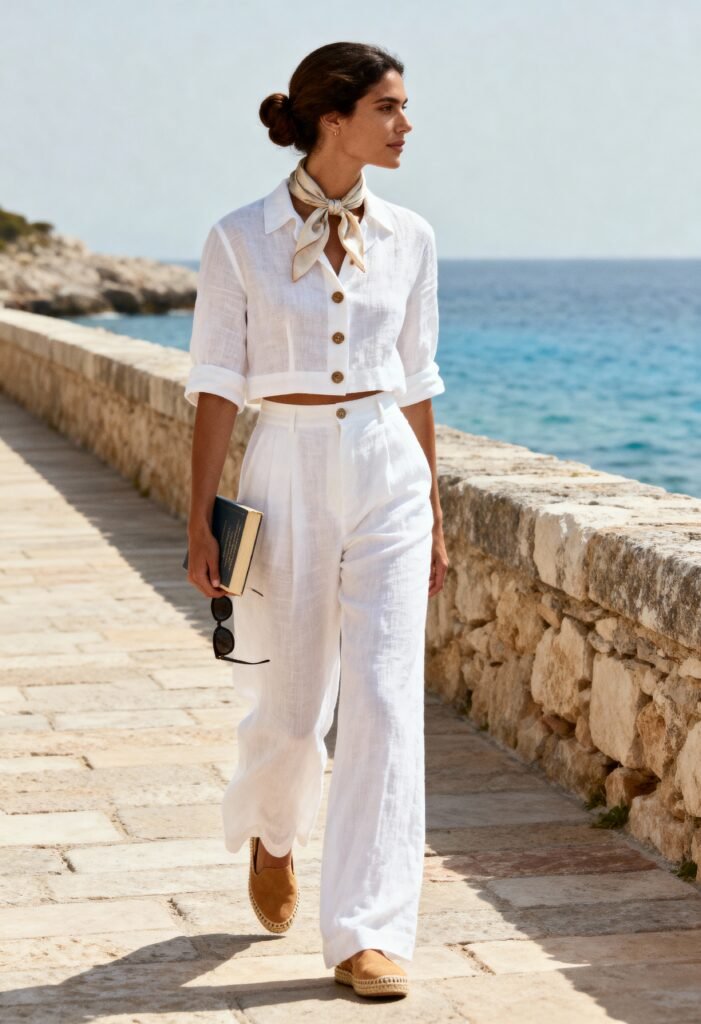old-money-summer-style-white-linen-outfit-by-the-sea