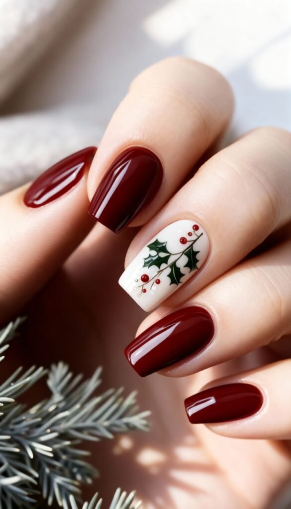 13. Classic Holly Red classic-holly-red-christmas-nails-festive-nail-designs-holiday-nails-2025