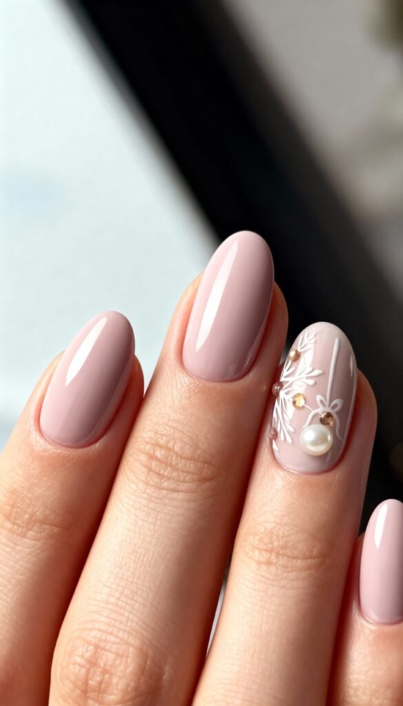 18. Taupe Snowflake Embossed taupe-snowflake-embossed-christmas-nail-designs-festive-nails-nails-xmas.jpeg