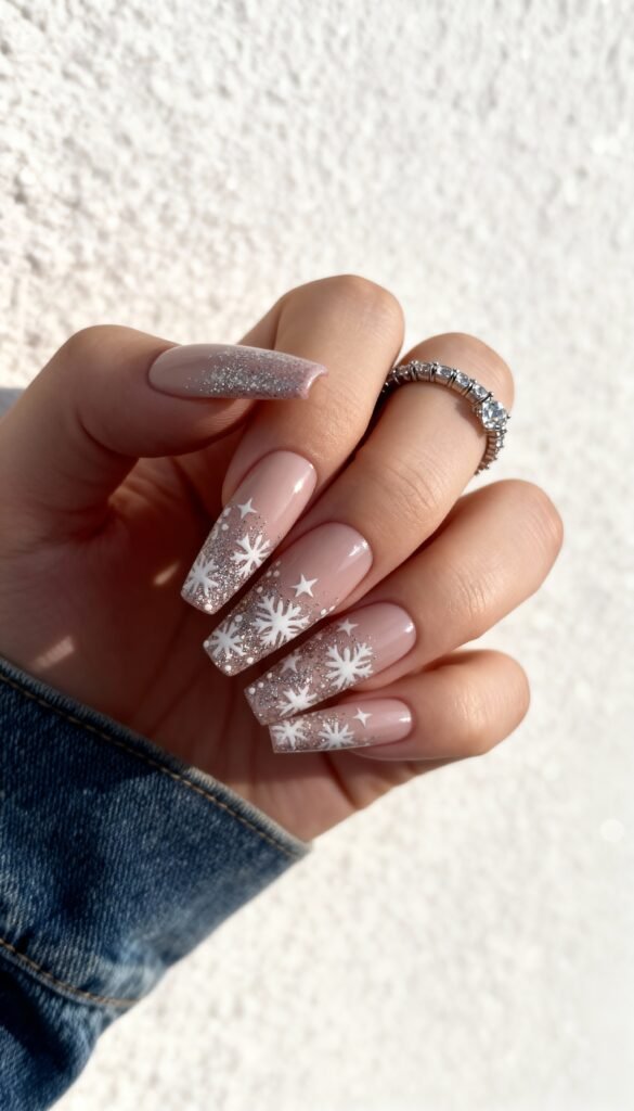 20. Frosted Blush Snowfall frosted-blush-snowfall-christmas-nail-designs-festive-nails-nails-xmas-holiday-nails-2025