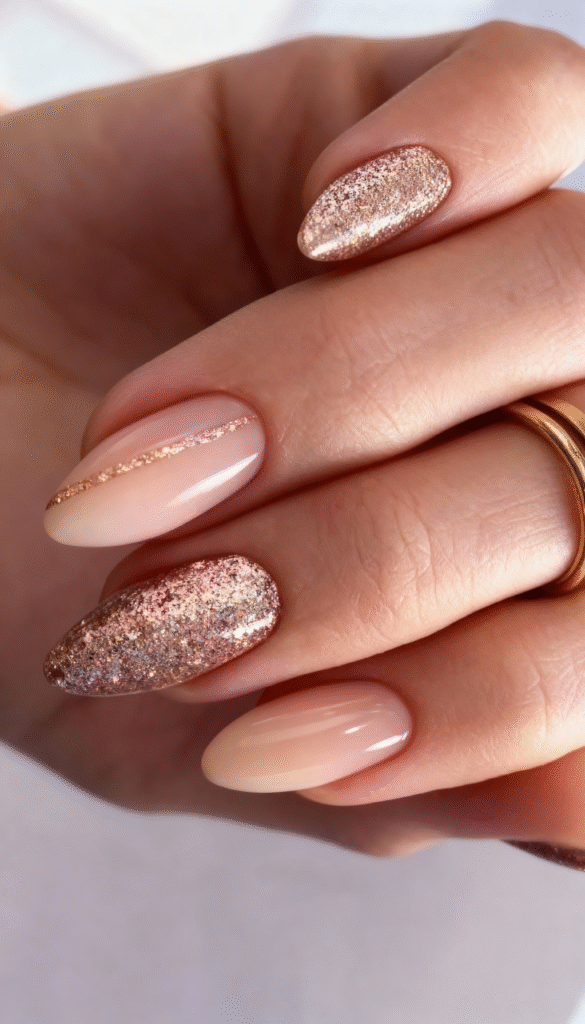 23. Golden Sugar Nude Ombre golden-sugar-nude-ombre-christmas-nail-christmas-nails-festive-nails-holiday-nails-2025
