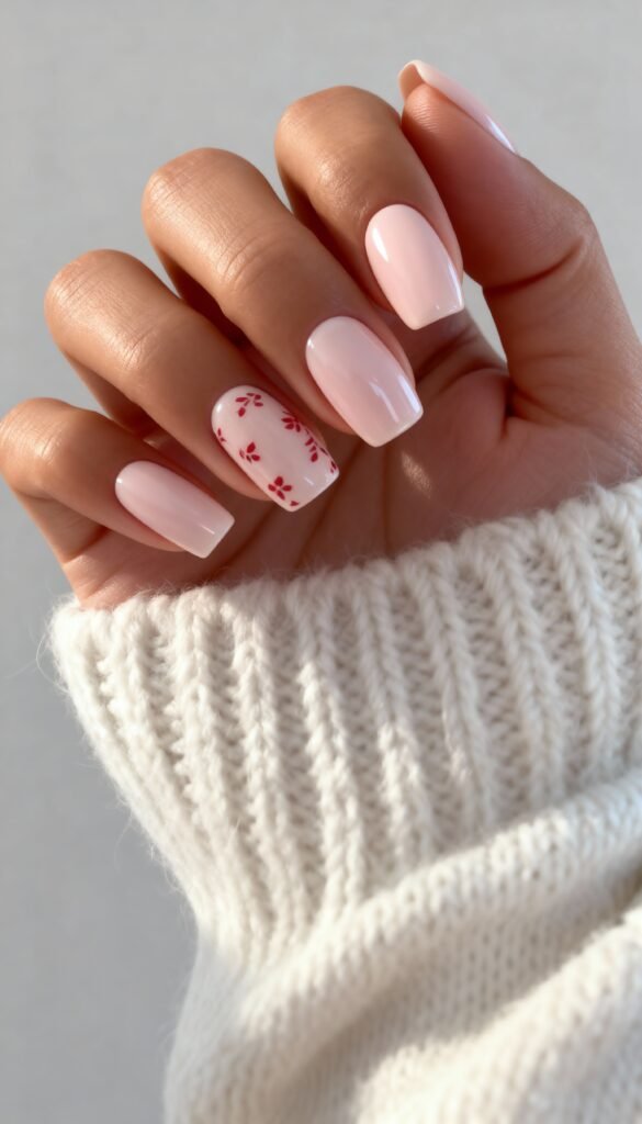 25. Soft Candy Cane Blush soft-candy-cane-blush-christmas-nails-2025-2026-minimal-pink-holiday-nail-art